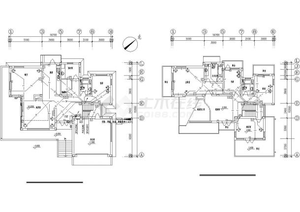 某地区施公馆别墅电气CAD设计图-图一