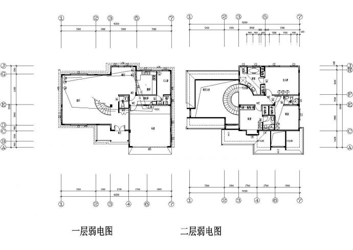 二层美式别墅电气施工cad图（含照明电力系统图，共六张）_图1