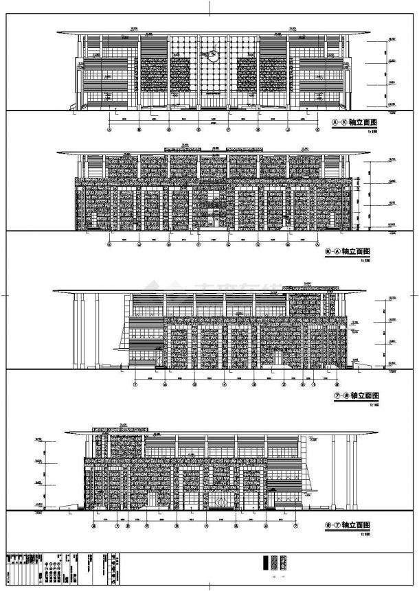 太原市1.2万平米三层圆形框架结构博物馆全套平立剖面设计CAD图纸-图一