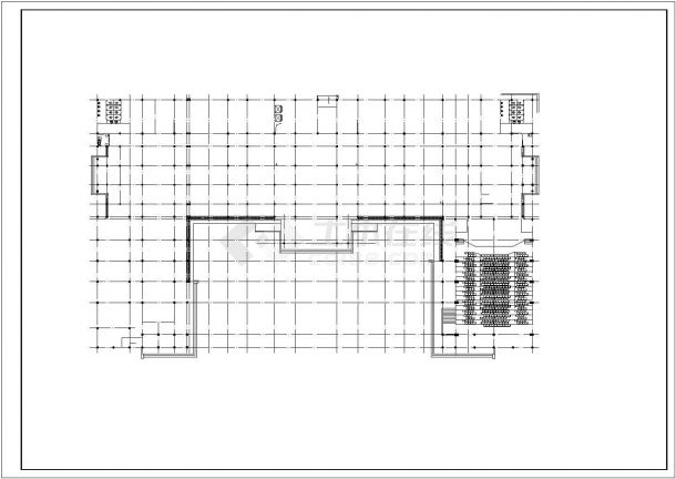 某省会城市6100平米3层仿古市级图书馆建筑设计CAD图纸-图二