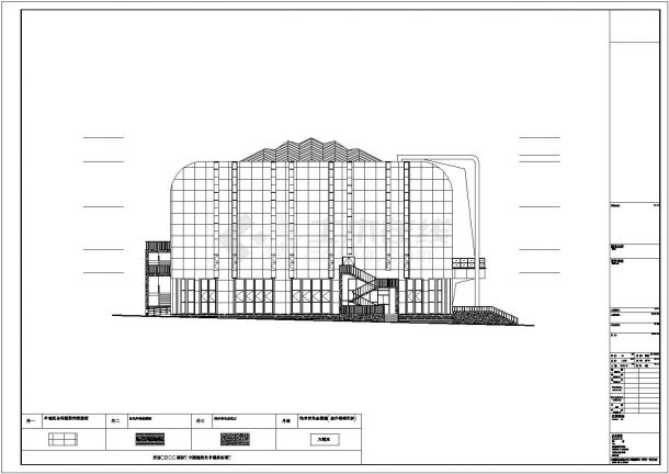 4300平米3层框架结构文化体育馆全套建筑设计CAD图纸-图一