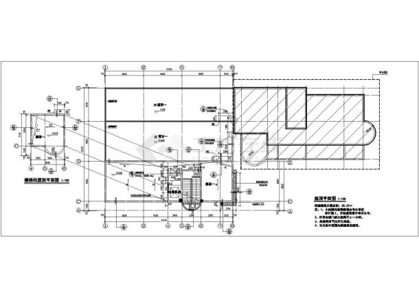 某市政单位1400平米4层框架结构综合库房建筑设计CAD图纸-图一