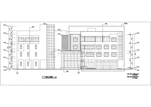 某市政单位1400平米4层框架结构综合库房建筑设计CAD图纸-图二
