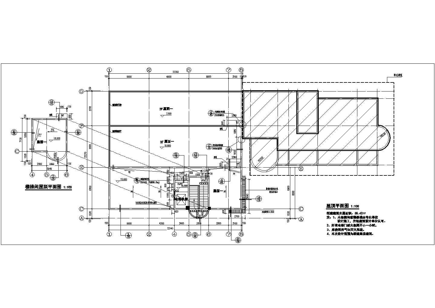 某市政单位1400平米4层框架结构综合库房建筑设计CAD图纸