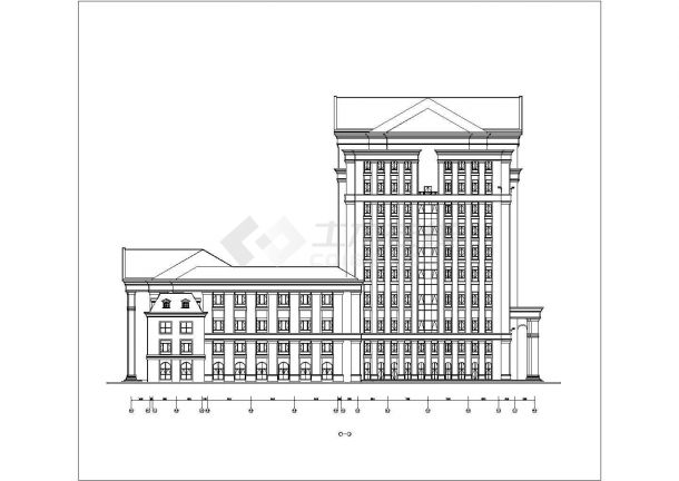 天津某大学9层框剪结构图书馆全套建筑设计CAD图纸-图一