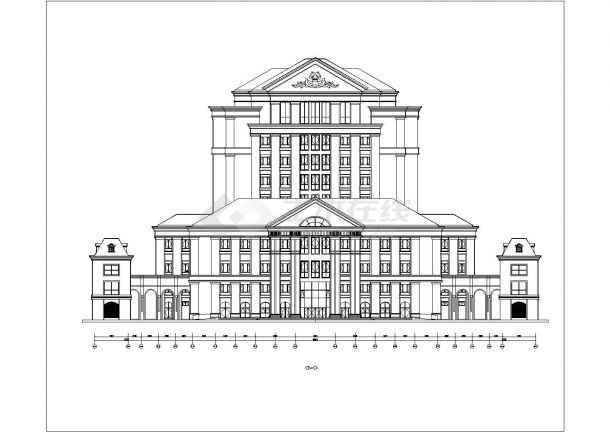 天津某大学9层框剪结构图书馆全套建筑设计CAD图纸-图二