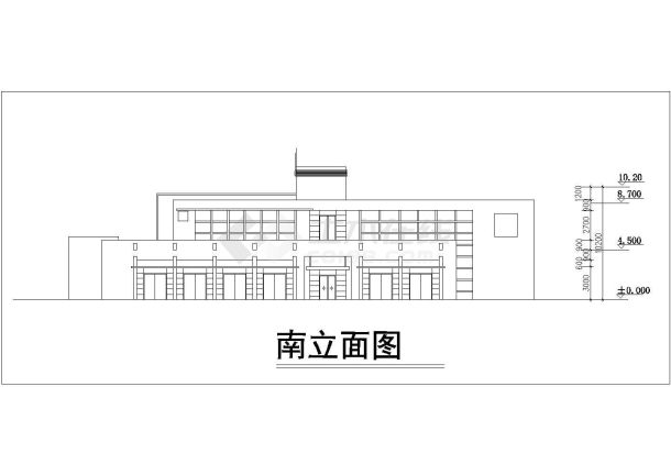 泉州市某街道2300平米2层框架结构商办楼平立剖面设计CAD图纸-图一