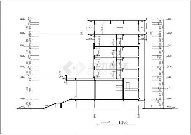 沈阳某市政单位7100平米7层框架结构办公楼全套建筑设计CAD图纸-图一