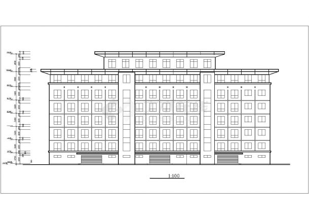 沈阳某市政单位7100平米7层框架结构办公楼全套建筑设计CAD图纸-图二