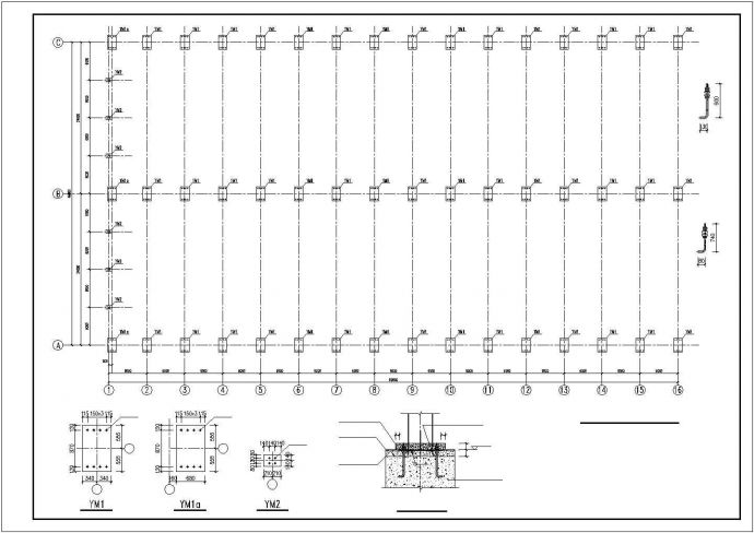 某地大型钢结构厂房设计CAD图纸_图1