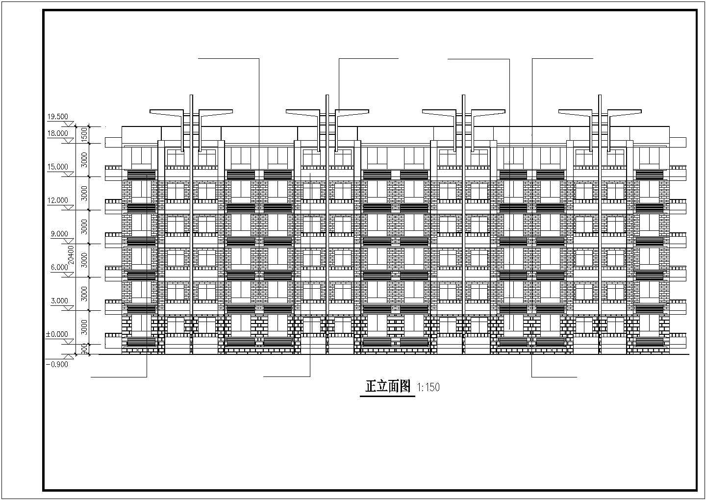 某校研究生公寓建筑设计方案CAD图纸