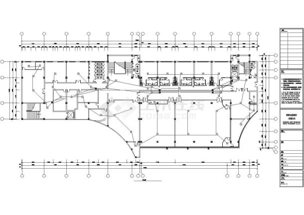 泉州市某商业街五层框架结构商务酒店全套电气消防CAD设计图纸-图一