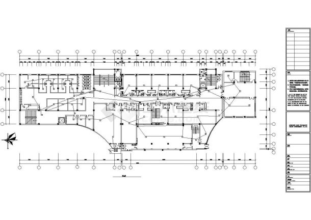 泉州市某商业街五层框架结构商务酒店全套电气消防CAD设计图纸-图二