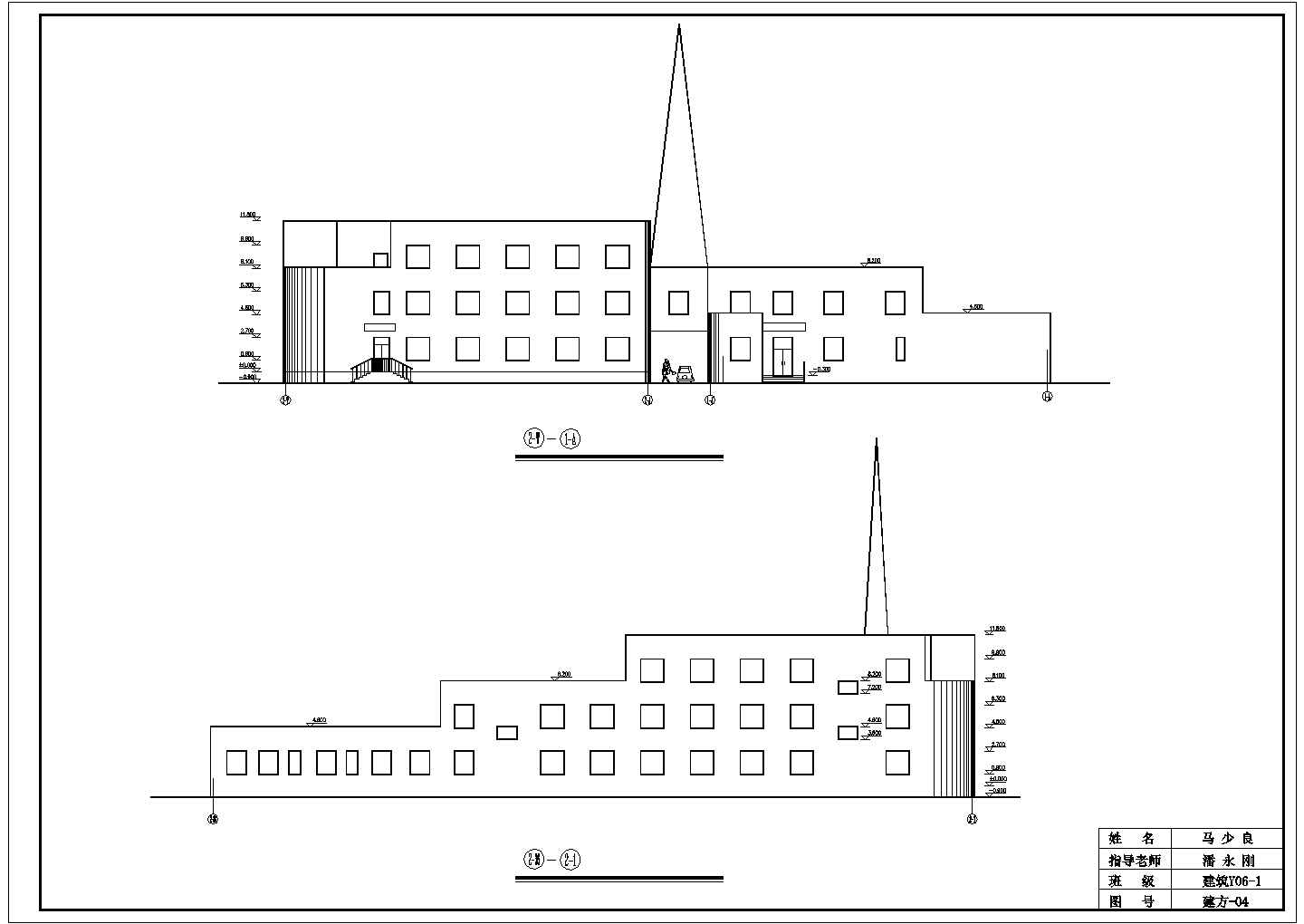乌鲁木齐某商业街2300平米3层框架结构商务旅馆平立剖面设计CAD图纸