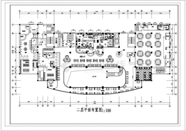 长春市某地大型酒店建筑平面CAD布置图-图二