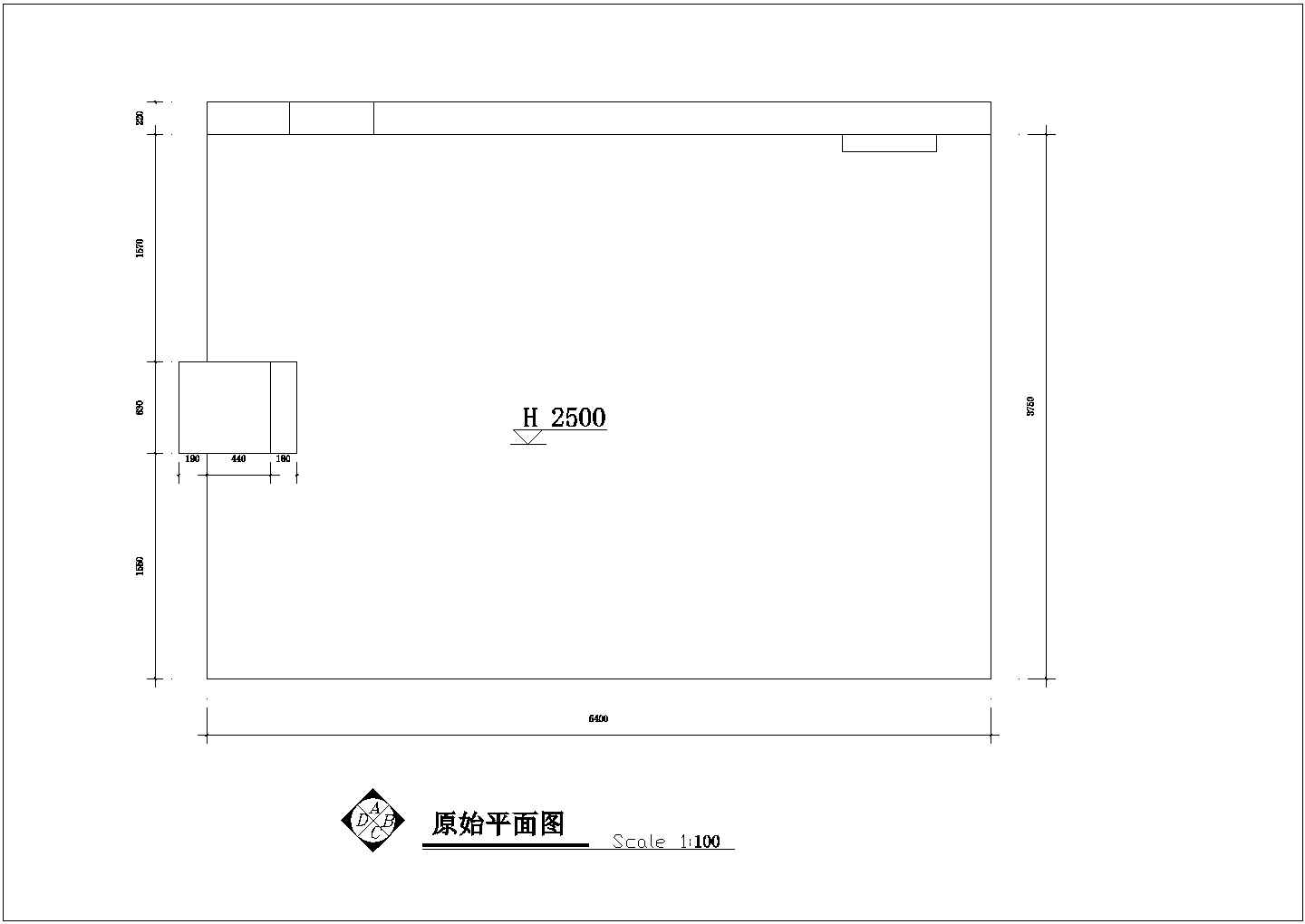 某20平方小型服装店全套装修施工设计cad图纸