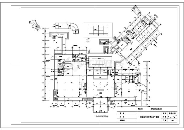 深圳市某22层框架结构高档商务宾馆全套给排水和消防设计CAD图纸-图一