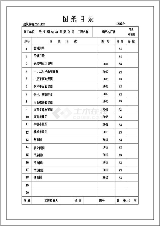 某公司食品公司三层钢结构设计CAD图-图二