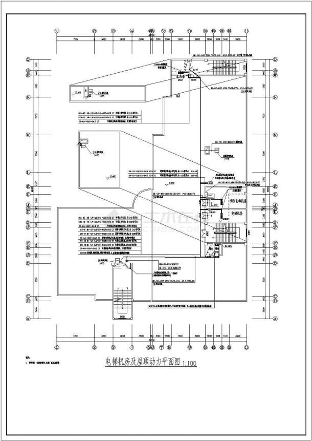 某医院综合楼配电设计cad全套电气施工图纸（含弱电设计，含设计说明，66张）-图二