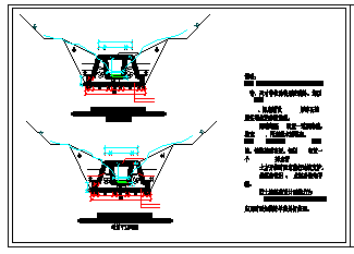某排水沟断面图盖板涵设计cad施工图纸-图一
