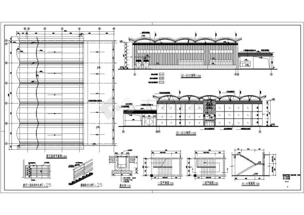 2层4S店建筑设计施工平立面CAD参考图-图二
