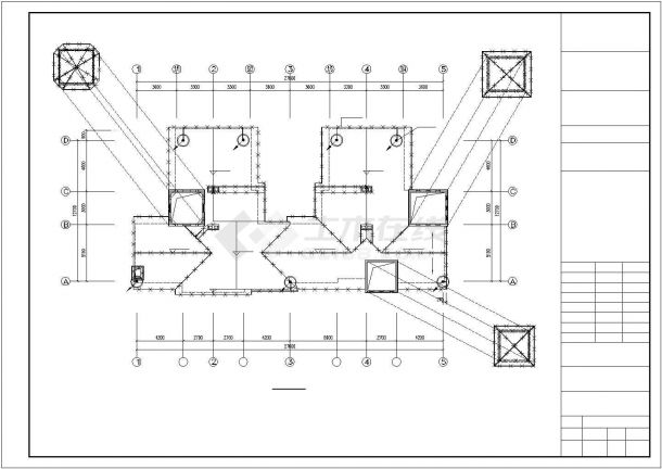 某地下1地上三层四户联排别墅电气施工设计cad图纸设计-图一
