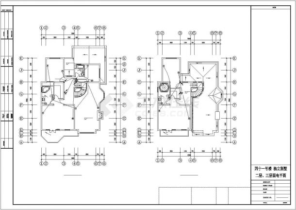 3层附地下室独立别墅电气图纸(CAD，11张图纸)-图一