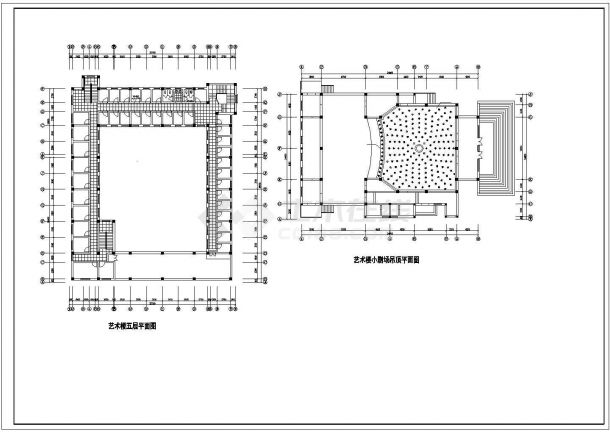 某地大型艺术楼建筑设计方案CAD图纸-图二