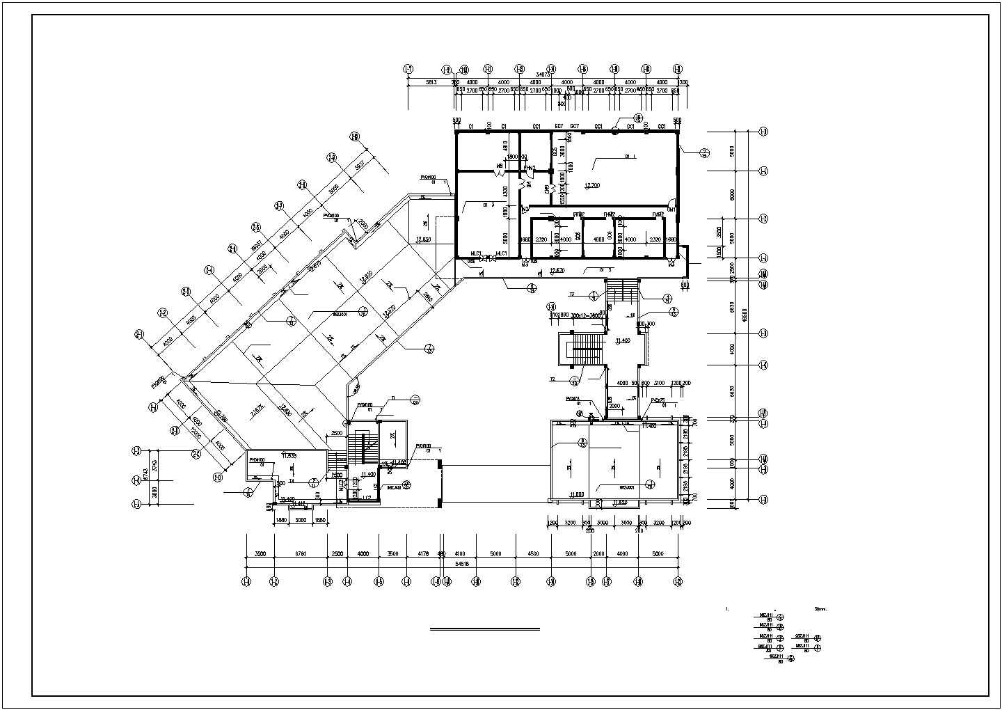 某地大型艺术楼建筑施工CAD图纸