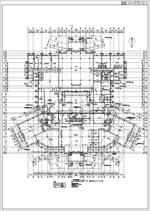 某多层框架结构高级宾馆设计cad建筑方案图-图二