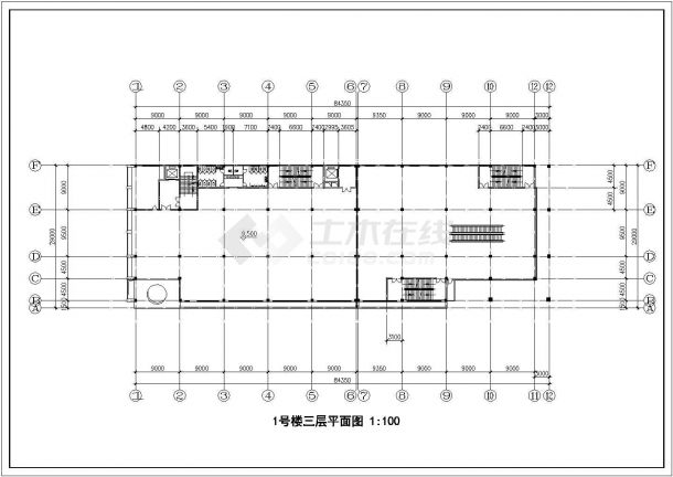 某商业街3+4层两栋临街商办楼平立剖设计CAD图纸（含总平面图）-图一