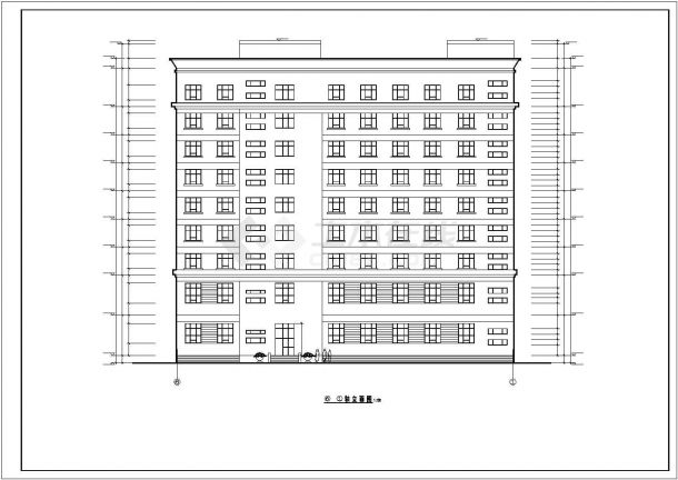 7800平米左右9层框架结构商务宾馆全套平立剖面设计CAD图纸-图二