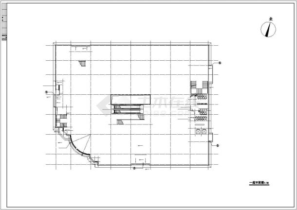 1.7万平米6层框架结构百货商场全套平面设计CAD图纸（含地下室）-图一