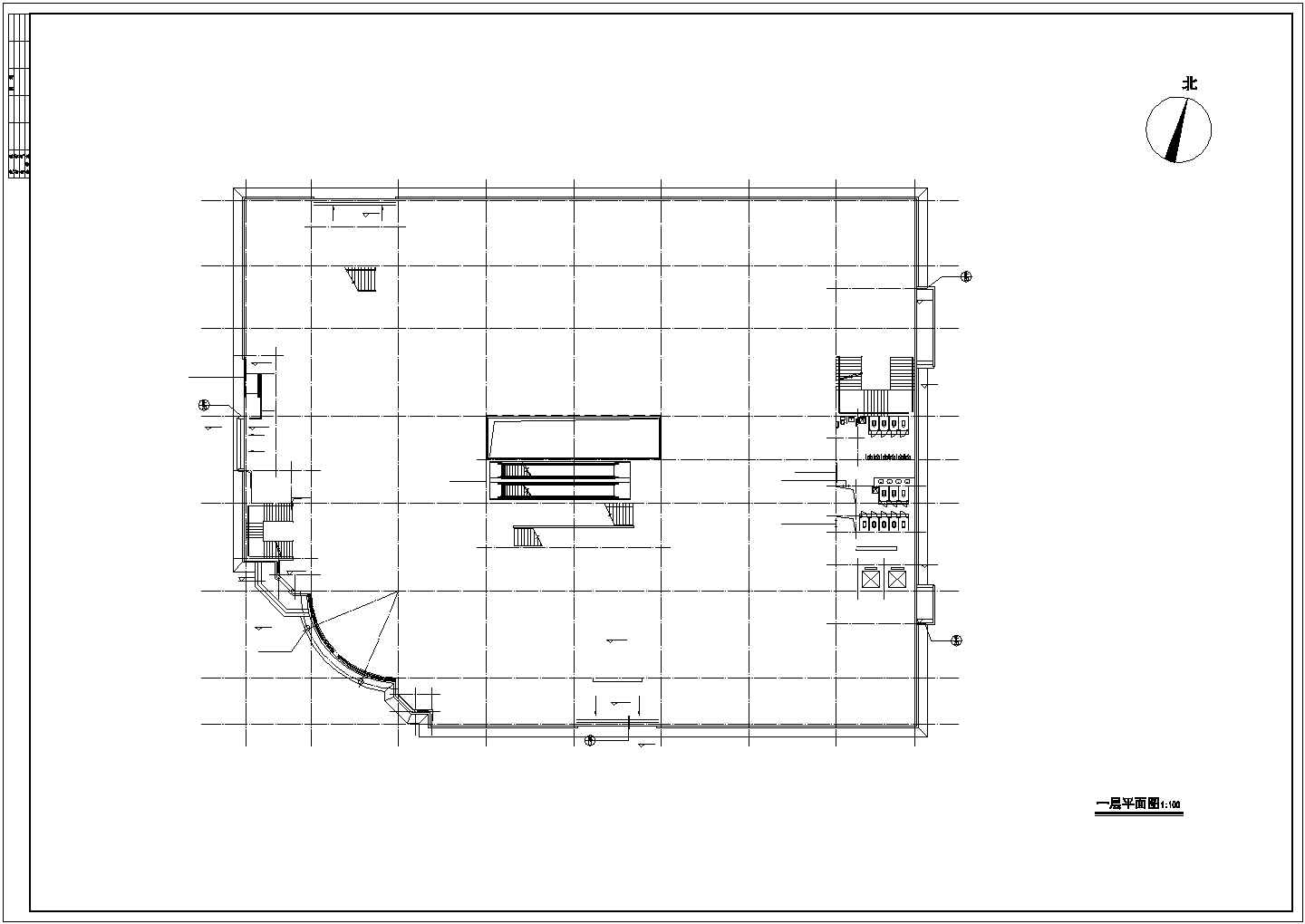 1.7万平米6层框架结构百货商场全套平面设计CAD图纸（含地下室）