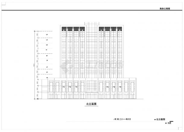 [舟山]某商务大厦规划设计方案cad图（含效果图）-图一