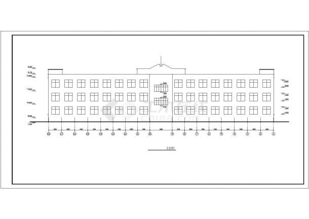 某市区医疗机构大楼建筑结构设计施工方案CAD图纸-图二