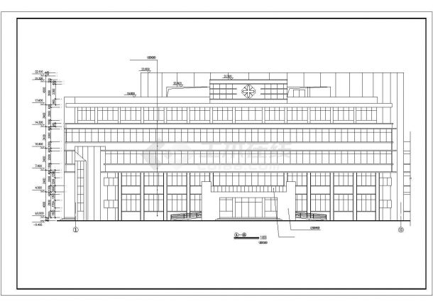 某市区医疗机构门诊及住院楼建筑设计施工方案CAD图纸-图二