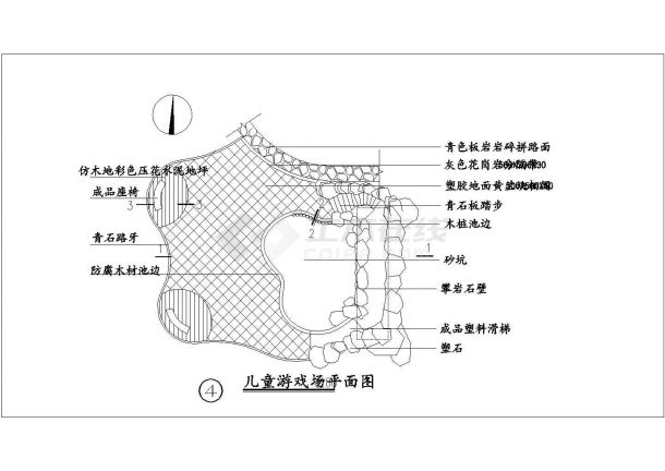 北京某中海凯旋花园全套景观设计施工cad图(含儿童游戏场平面图)-图二