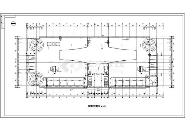 5900平米左右4层框架结构百货商场全套平立剖面设计CAD图纸-图一