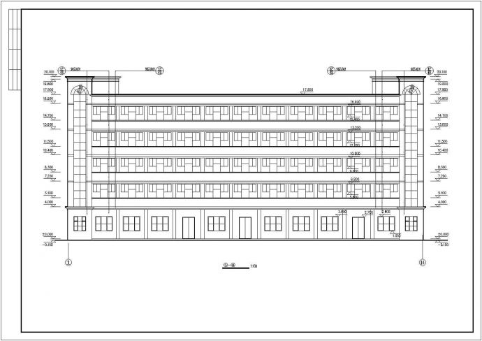 步涌工业区宿舍建筑设计CAD图纸_图1