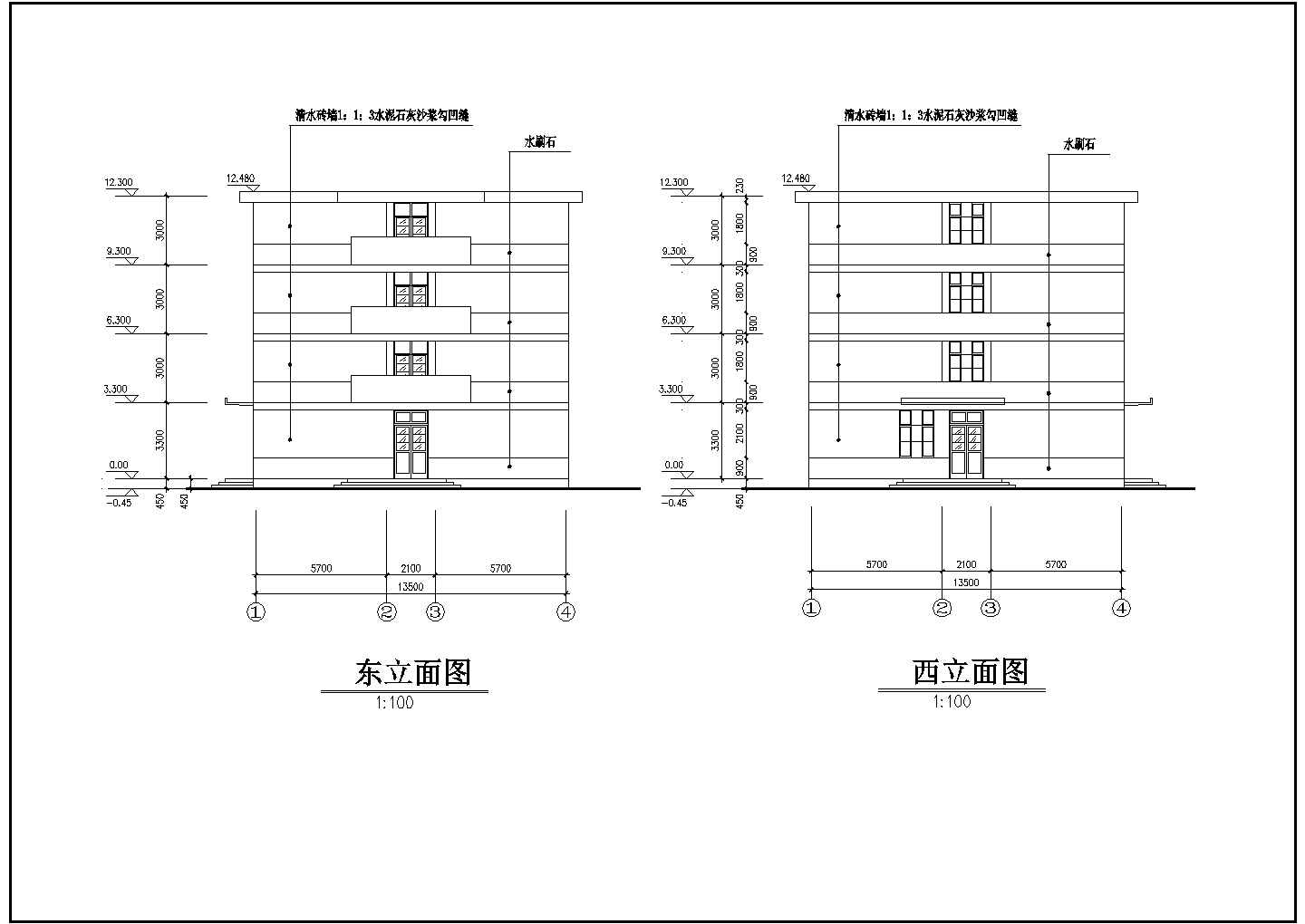 某单位宿舍楼所CAD建筑设计大样图