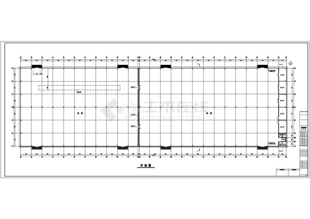 横店一期厂房平面建筑方案CAD图纸-图二