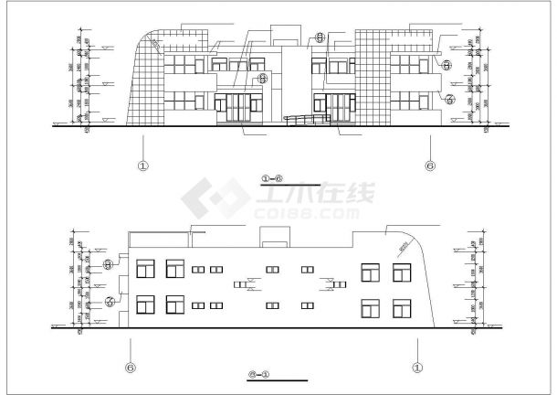 南昌市某810平米2层钢混框架结构社区幼儿园建筑设计CAD图纸-图二