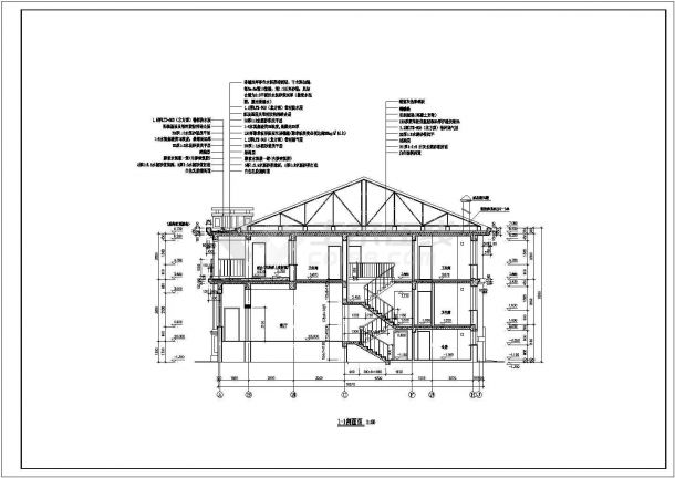 某城市现代别墅住宅建筑设计施工方案CAD图纸-图二