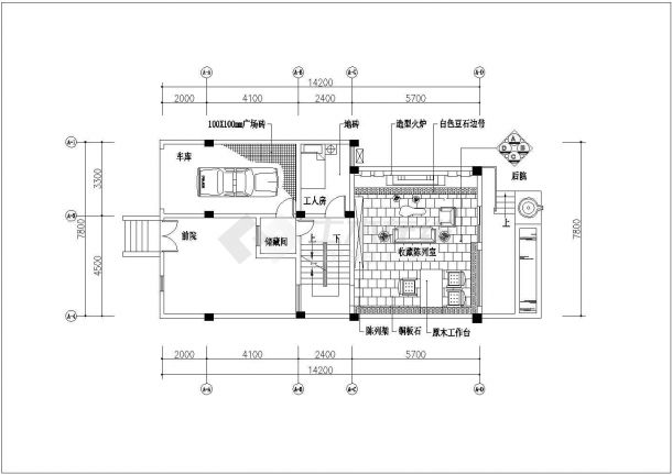 川西民居风格独栋别墅楼全套施工设计cad图纸-图二