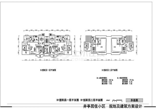 杭州某一套多层住宅楼全套建筑施工设计cad图纸-图一