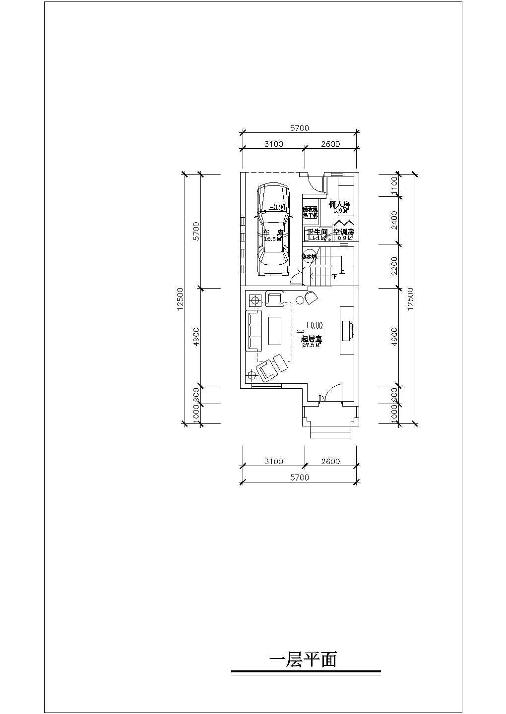 某带夹层联排别墅户型方案设计CAD图纸
