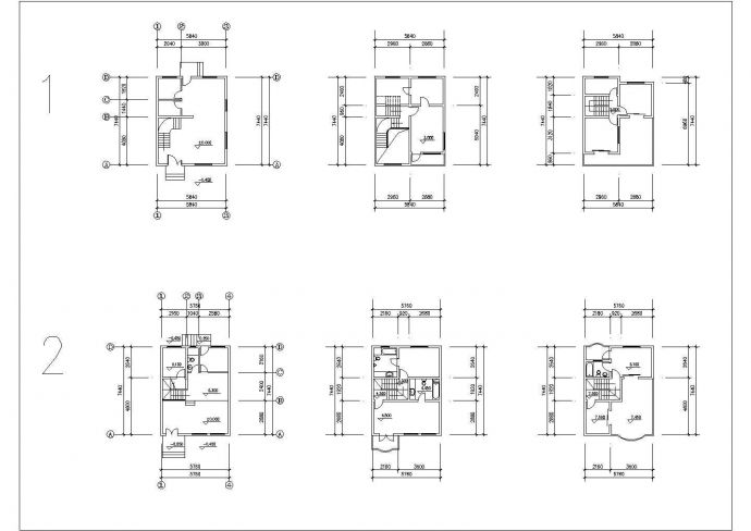 某城区住宅别墅经典户型方案设计CAD图纸_图1