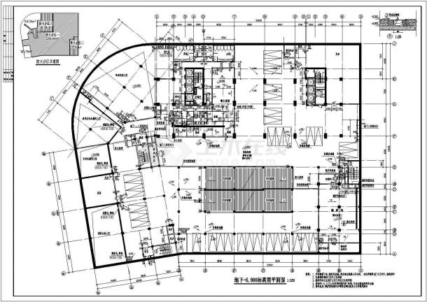 某高层框架剪力墙结构大酒店设计cad全套建筑施工图（含设计说明）-图二