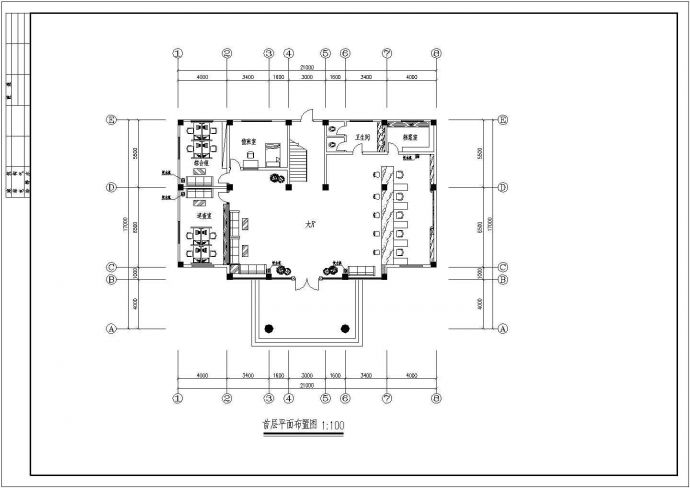 大型单位室内装修CAD套图_图1